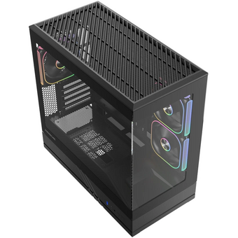  Корпус Powercase GT3 ARGB V2 (CMGT3BV2-A3), TG, Type-C, 3x 120мм ARGB PWM Fans, ARGB+PWM HUB, Nylon filters, черный, mATX 