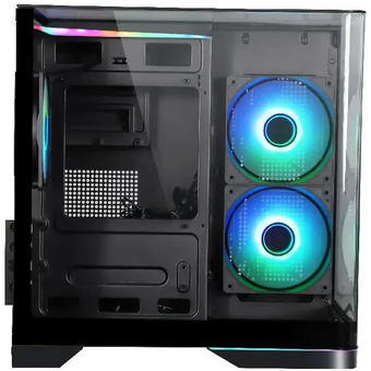  Корпус Eurocase M2751 черный, без БП, mATX, боковая и фронтальная панель из закалённого стекла, USB 3.0, USB Type-C 