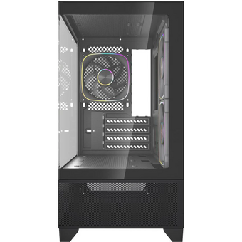  Корпус Powercase Vision Micro M4B (CVMM4FHB-A3), Tempered Glass, Type-C, 3x 120mm ARGB PWM Fan, ARGB+PWM HUB, чёрный, mATX 