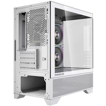  Корпус Powercase Vision Micro M4W (CVMM4FHW-A3), Tempered Glass, Type-C, 3x 120mm ARGB PWM Fan, ARGB+PWM HUB, белый, mATX 