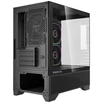  Корпус Powercase Vision Micro M4B (CVMM4FHB-A3), Tempered Glass, Type-C, 3x 120mm ARGB PWM Fan, ARGB+PWM HUB, чёрный, mATX 