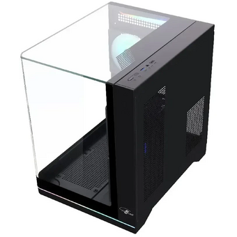  Корпус Eurocase M2751 черный, без БП, mATX, боковая и фронтальная панель из закалённого стекла, USB 3.0, USB Type-C 