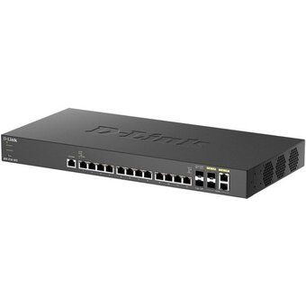  Коммутатор управляемый D-Link DXS-1210-16TC/B2A PROJ L2+ с 12 портами 10GBase-T, 2 портами 10GBase-X SFP+ и 2 комбо-портами 10GBase-T/SFP+ 