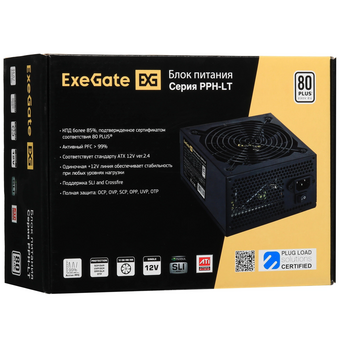  Блок питания Exegate EX282046RUS-OEM-S 650W, 80+, APFC, ATX, 120mm fan 