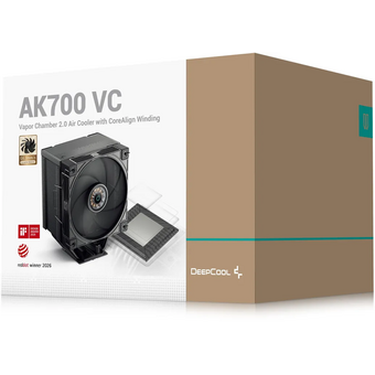  Кулер DEEPCOOL AK700 VC LGA1851/1700/1200/115X/AM5/AM4 (TDP 260W, PWM, Fan 120mm, 7 тепл. трубок, Copper Base, черный) RET 