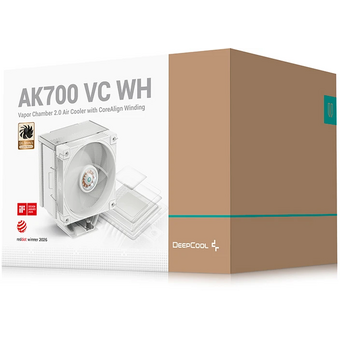  Кулер DEEPCOOL AK700 VC WH LGA1851/1700/1200/115X/AM5/AM4 (TDP 260W, PWM, Fan 120mm, 7 тепл. трубок, Copper Base, белый) RET 