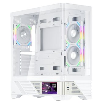  Корпус 1STPLAYER MC8 White (MC8-WH-2FH7R-W-1FH7-W-HUB3) / ATX / 5.5" LCD display / 3x120mm ARGB fans hub 