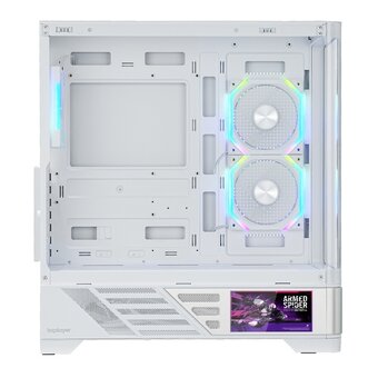 Корпус 1STPLAYER MC8 White (MC8-WH-2FH7R-W-1FH7-W-HUB3) / ATX / 5.5" LCD display / 3x120mm ARGB fans hub 