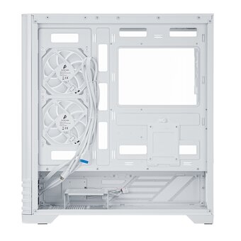  Корпус 1STPLAYER MC8 White (MC8-WH-2FH7R-W-1FH7-W-HUB3) / ATX / 5.5" LCD display / 3x120mm ARGB fans hub 
