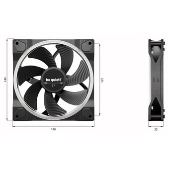 Вентилятор реверсный be quiet! Light Wings 140mm PWM Reverse (BL134) черный 