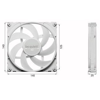  Кулер be quiet! Silent Wings 4 (BL116) 140mm PWM White (140x140x25mm, 4-pin 51.3CFM, 13.6dBA, 1100RPM) 