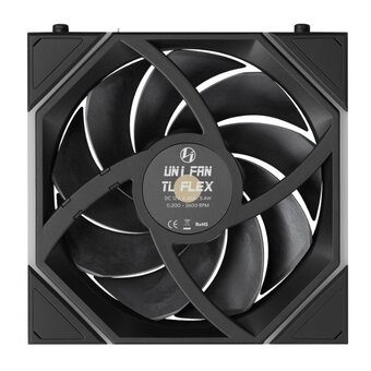  Комплект вентиляторов (3шт.) Lian Li Uni Fan TL Flex 120 / 12TL1F3B Black (G9F.12TL1F3B.R0) / 120x124x28мм (PWM, ARGB, 2600 об/мин (Max.), 33dBa) 