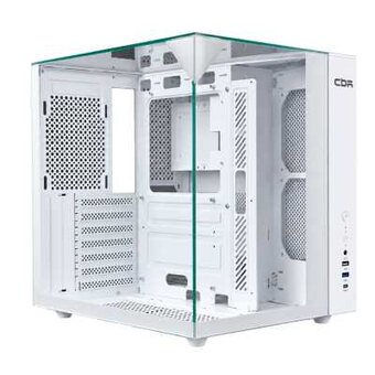  Корпус CBR Cube X850WT (PCC-ATX-X850WT-WPSU), без БП, ATX, 1*USB Type-C, 1*USB 3.0, 1*USB 2.0, HD Audio+Mic, White 