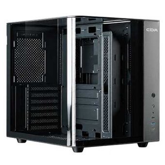  Корпус CBR Cube X850BK (PCC-ATX-X850BK-WPSU), без БП, ATX, 1*USB Type-C, 1*USB 3.0, 1*USB 2.0, HD Audio+Mic, Black 
