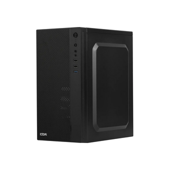  Корпус CBR MX12 (PCC-MATX-MX12-550W), Minitower c БП 550W PSU-550-12MD (550W/120mm), mATX, 1*USB 3.0, 2*USB 2.0, HD Audio+Mic, Black 