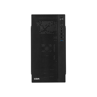  Корпус CBR MX12 (PCC-MATX-MX12-550W), Minitower c БП 550W PSU-550-12MD (550W/120mm), mATX, 1*USB 3.0, 2*USB 2.0, HD Audio+Mic, Black 