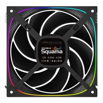  Вентилятор Geometric Future Squama Ultimate 3003B-14 Black (1F3003B114000) 140mm / ARGB, PWM, 140x140x30 mm, 800-2400 rpm, 106 cfm, 36 dBA 