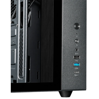  Корпус CBR Cube X860BK (PCC-ATX-X860BK-WPSU), без БП, ATX, 1*USB Type-C, 1*USB 3.0, 1*USB 2.0, HD Audio+Mic, 3*fans, Black 