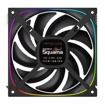  Комплект вентиляторов (3 шт.) Geometric Future Squama Ultimate 3003RB-14 Reverse Black (1F3003R314000) 140mm / ARGB, PWM, 140x140x30 mm, 800-2100 rpm 