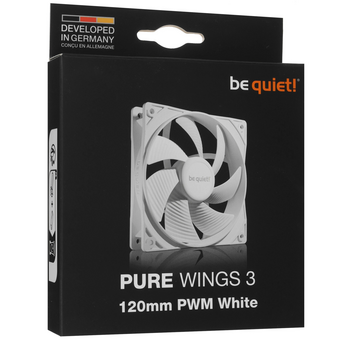  Кулер be quiet! Pure Wings 3 (BL110) 120mm PWM White (120x120x25mm, 4-pin 49.9CFM, 25.5dBA, 1600RPM 