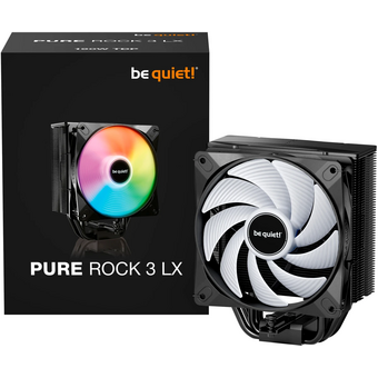  Кулер be quiet! Pure Rock 3 LX Black (BK040) (190W, 4-pin PWM, 154mm, Al/Cu, 4x6mm, ARGB, 1x120mm, 61.8CFM, 31.2dBA, 2000RPM) 