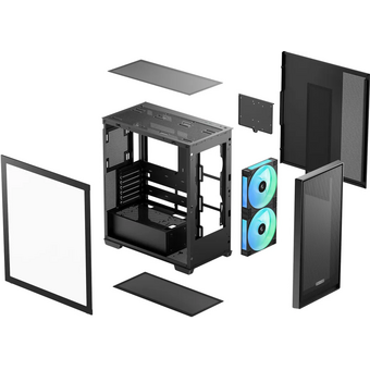  Корпус DeepCool CG580 Mesh 2F (r-cg580mesh-bkapa2-g), ATX, без БП, черный 