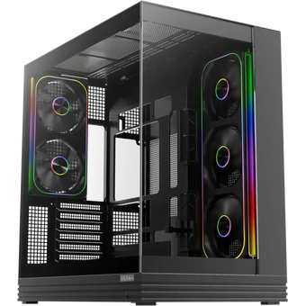  Корпус 1STPLAYER OV8 Black (OV8-BK-2FP7R-3-1FP7-2-HUB3) / ATX BTF / 8x120mm ARGB fans hub 