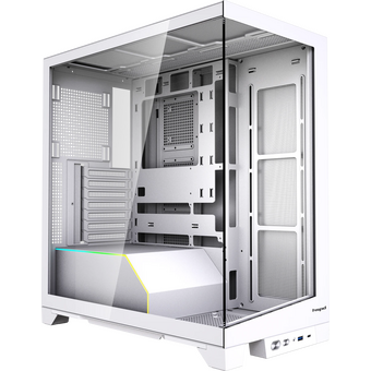  Корпус HSPD F550 (F550-TGWH), без БП, Mid Tower, White, TG, 0.7 SPCC, no fans ATX, mITX 185/420/200mm 3x2.5" 