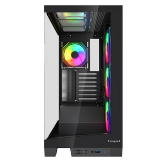  Корпус HSPD F550 (F550-TGBK-ARGB), без БП, Mid Tower, Black, TG, 0.7 SPCC, 4x120mm ARGB ATX, mITX 185/420/200mm 3x2.5" 