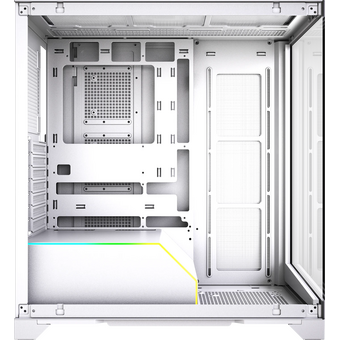  Корпус HSPD F550 (F550-TGWH), без БП, Mid Tower, White, TG, 0.7 SPCC, no fans ATX, mITX 185/420/200mm 3x2.5" 