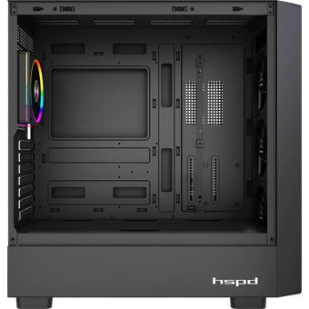  Корпус HSPD F760 (F760-TGBK-ARGB), без БП, Mid Tower, Black, TG, 0.5 SPCC, 4x120mm ARGB E-ATX, ATX, mITX 165/420/200mm 2x2.5" 