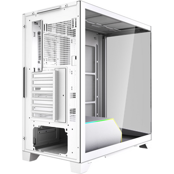  Корпус HSPD F550 (F550-TGWH), без БП, Mid Tower, White, TG, 0.7 SPCC, no fans ATX, mITX 185/420/200mm 3x2.5" 