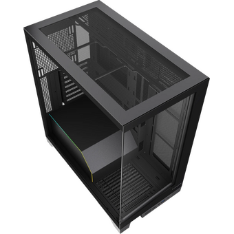  Корпус HSPD F550 (F550-TGBK), без БП, Mid Tower, Black, TG, 0.7 SPCC, no fans ATX, mITX 185/420/200mm 3x2.5" 