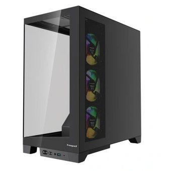  Корпус HSPD F550 (F550-TGBK-ARGB), без БП, Mid Tower, Black, TG, 0.7 SPCC, 4x120mm ARGB ATX, mITX 185/420/200mm 3x2.5" 