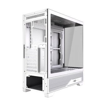  Корпус HSPD F560 (F560-TGWH), без БП, Mid Tower, White, TG, 0.6 SPCC, no fans ATX, mITX 165/410/180mm 2x2.5" 