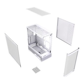  Корпус HSPD F560 (F560-TGWH), без БП, Mid Tower, White, TG, 0.6 SPCC, no fans ATX, mITX 165/410/180mm 2x2.5" 