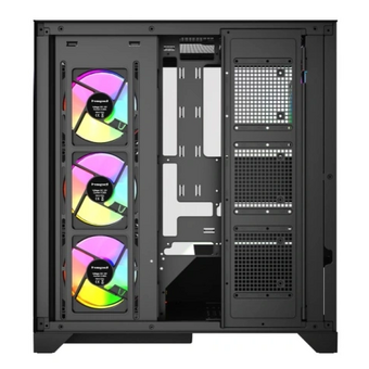  Корпус HSPD F550 (F550-TGBK-ARGB), без БП, Mid Tower, Black, TG, 0.7 SPCC, 4x120mm ARGB ATX, mITX 185/420/200mm 3x2.5" 