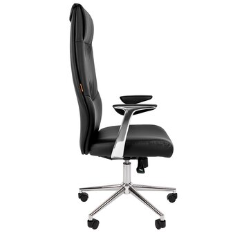  Кресло Chairman Vista 7023911 черное экокожа премиум, хром крестовина, до 120кг 