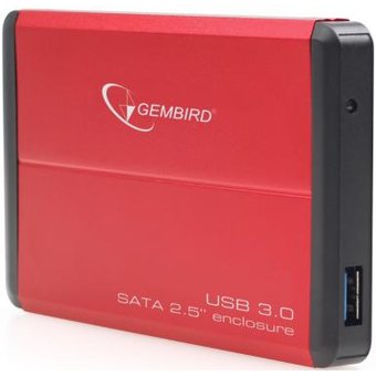  Корпус для HDD/SSD 2.5" Sata3 USB3.0 Gembird EE2-U3S-2-R, Red, алюминиевый 