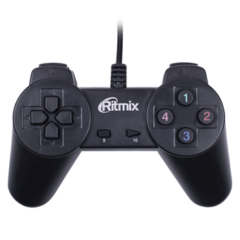  Геймпад Ritmix GP-001 Black, USB, 14 кнопок, PC, 1.5м 