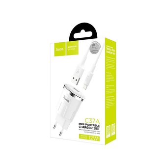  СЗУ HOCO C37A Thunder power single port + lightning, white 
