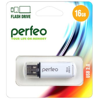  USB-флешка 16G USB 2.0 Perfeo C13 White (PF-C13W016) 