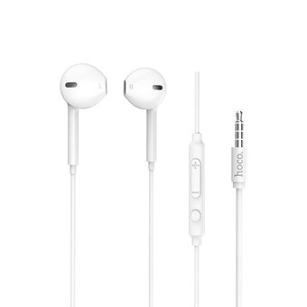  Наушники HOCO M55 Memory sound wire control earphones with mic white 