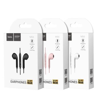  Наушники HOCO M55 Memory sound wire control earphones with mic white 