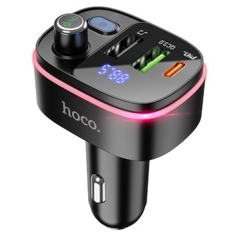  АЗУ Bluetooth FM трансмиттер Hoco E62 Fast PD20W+QC3.0, black 