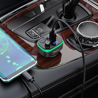  АЗУ Bluetooth FM трансмиттер Hoco E62 Fast PD20W+QC3.0, black 