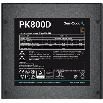  Блок питания Deepcool PK800D (R-PK800D-FA0B-EU) ATX 800W 80+ bronze 24+2x(4+4) pin APFC 120mm fan 8xSATA RTL 