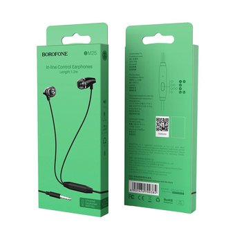  Наушники Borofone BM25 Sound edge universal earphones with mic, black 