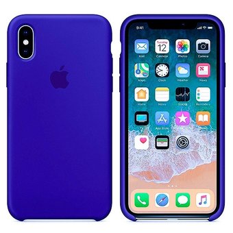  Чехол Silicone Case для iPhone X/XS (Королевский Синий) (3) 