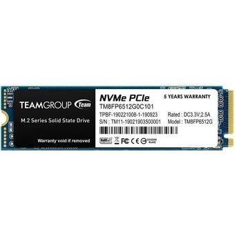  SSD Team Group MP33 (TM8FP6512G0C101) M.2 2280 512GB, PCIe Gen3x4 with NVMe, 1700/1400, IOPS 220/200K 